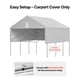 thumbnail image 5 of Cubierta de repuesto para carport VEVOR 20x20 pies gris, 5 of 9