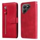 thumbnail image 5 of Funda tipo cartera para Tecno Pova 7 con bolsillo con cremallera y ranuras para tarjetas – Función de soporte Rojo, 5 of 5