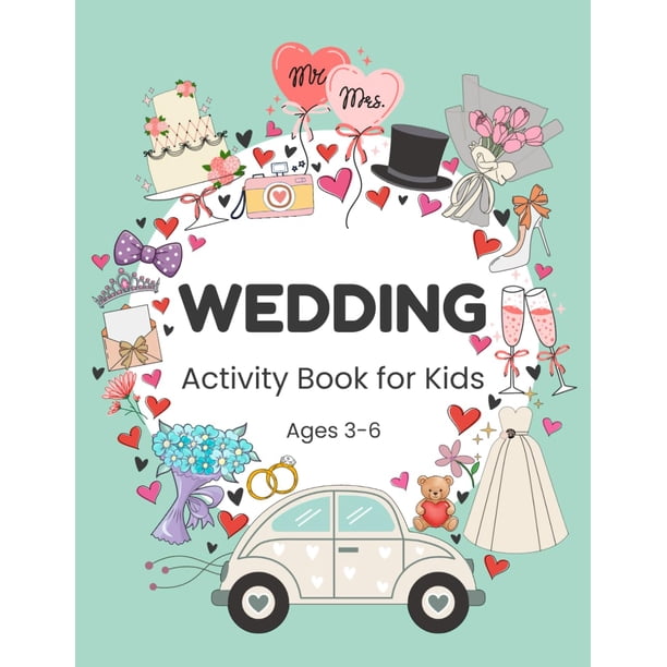 Libro de actividades publicado de forma independiente para bodas para niños de 3 a 6 años