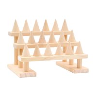 Ioensy - Soporte De Pantalla De Anillo De Madera Soporte De Anillo De Dedo Versátil Para El Escritorio Inicio Minorista 3Tier 21Cmx14Cmx11Cm