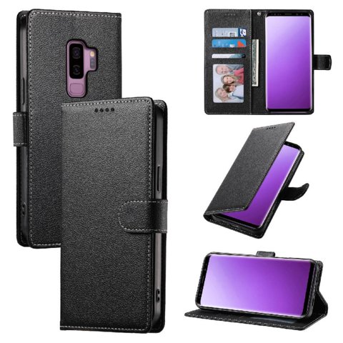 Funda Para Foxdock Samsung Galaxy S9 Plus– Cuero Premium, 3 Ranuras Para Tarjetas, Protección Contra Impactos