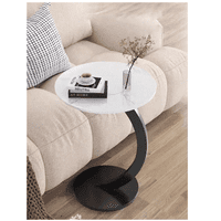 Citohome - Mesa Living Redonda, Velador Moderno Minimalista En Color Blanca