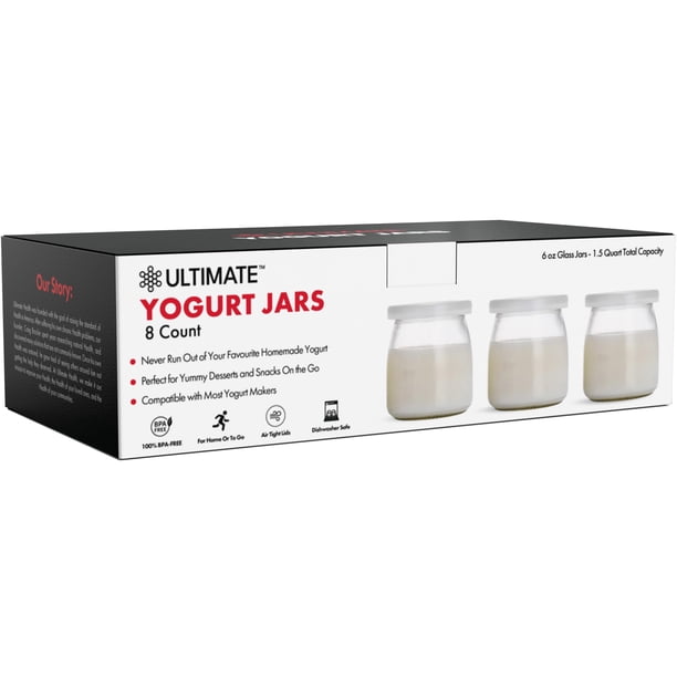 Recipiente de almacenamiento de alimentos Ultimate Yogurt, 6 onzas, paquete de 8 unidades, sin BPA