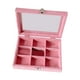 thumbnail image 1 of Bandeja De Joyería De Terciopelo Con Tapa Transparente Rosa, Caja De Almacenamiento Para Anillos Y Pendientes, 9 Rejillas, 1 of 5