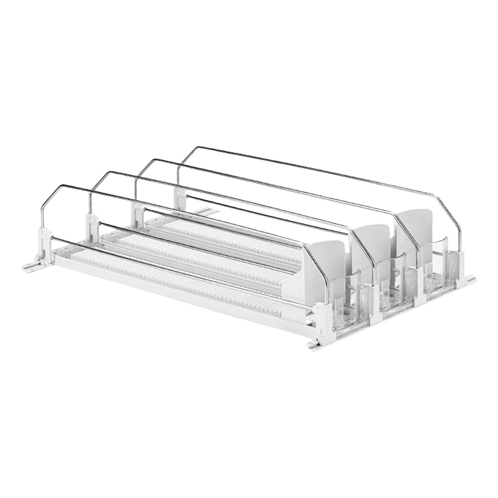 Bothyi - Organizador De Bebidas Para Nevera, Resistente Al Agua, Para Garaje, Estantes Para Productos Básicos, Hogar, 3 Filas, Blanco