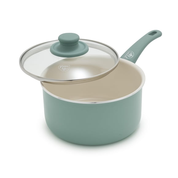 Cacerola GreenLife 2,5 L Cerámica Antiadherente Turquesa con Tapa de Vidrio