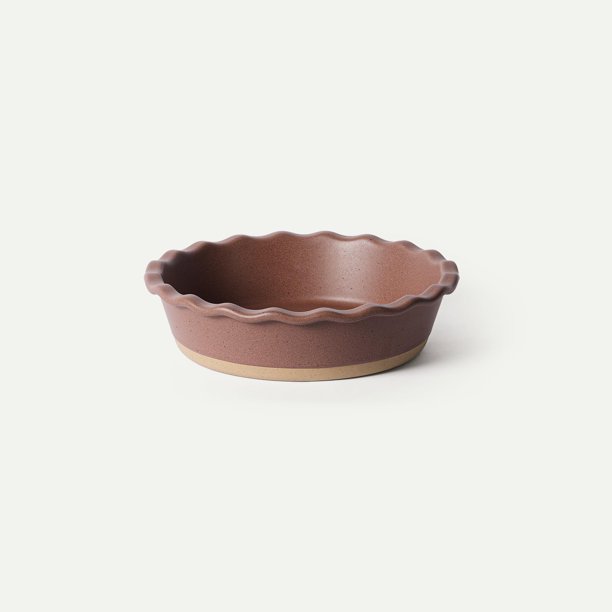 Molde para tarta MORA de cerámica 23 cm profundo con bordes acanalados y acabado terracota tostada