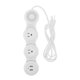 thumbnail image 5 of Regleta De Alimentación Flexible Con Protector Contra Sobretensiones Con 2 Puertos USB Blanco 3 Salidas, 5 of 5