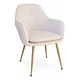 thumbnail image 1 of Sillón Poltrona Tapizada en Velvet Beige con Patas Doradas 58x82 cm, 1 of 5