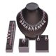 thumbnail image 1 of Juego de 4 Pzas de Joyería para Mujer de Circón Rojo/verde/morado para Collar Nupcial, Aretes, Pulsera, Anillo Ajustable, Juegos de Joyería para Mujer, Juegos de Joyería para Boda, 1 of 9
