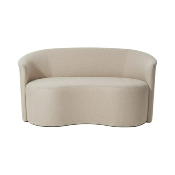 Sofa Curvo En Lino Beige