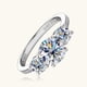 thumbnail image 4 of Anillos de Moissanita de 3 Cttw para Mujer Color D VVS1 Anillo de Compromiso de Tres Piedras Banda de Anillo de Boda de Diamante de Plata Esterlina 925 Talla 4-10, 4 of 9
