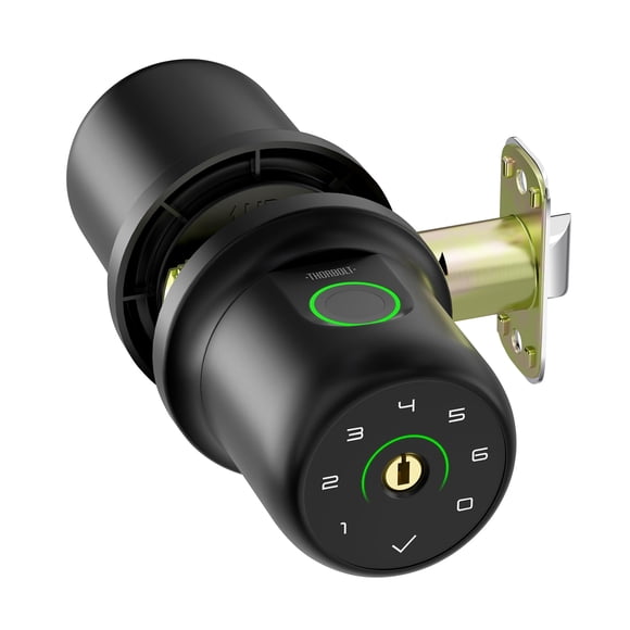 Cerradura de pomo con huella dactilar ThorBolt, color negro