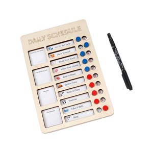 Magideal - Tabla De Recordatorios Del Tablero De Programación Diaria Reutilizable Para Niños Adultos Portátil Con Bolígrafo Tabla De Comportamiento Desmontable P