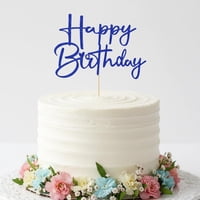 Decoración Para Tartas Sleyberoy Con Purpurina Para Cumpleaños, Color Azul Oscuro