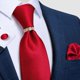 thumbnail image 4 of Corbata Hombre Seda En Caja + Anillo Dorado, Paño Y Colleras rojo Talla Única, 4 of 5