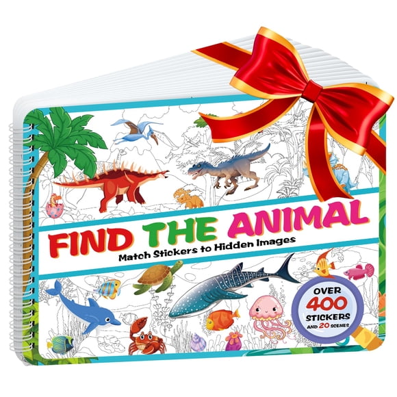 Libro De Pegatinas Con Escena De Dinosaurios Y Animales Marinos De 4 A 8 Años