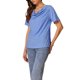 thumbnail image 4 of INSPIRE CHIC Top de Mujer con Cuello de Tortuga de Manga Corta Casual y Elástico M Azul, 4 of 6