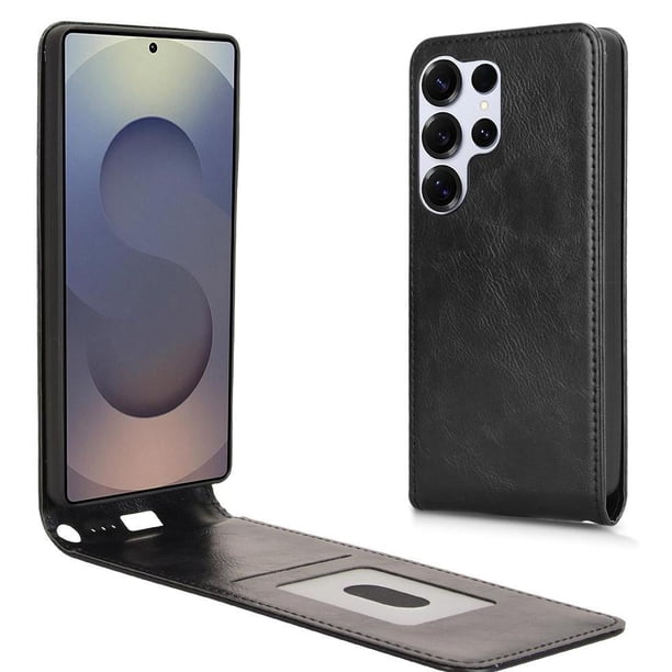 Funda tipo folio para Samsung Galaxy S25 Ultra con soporte magnético y protección para la cámara Negro