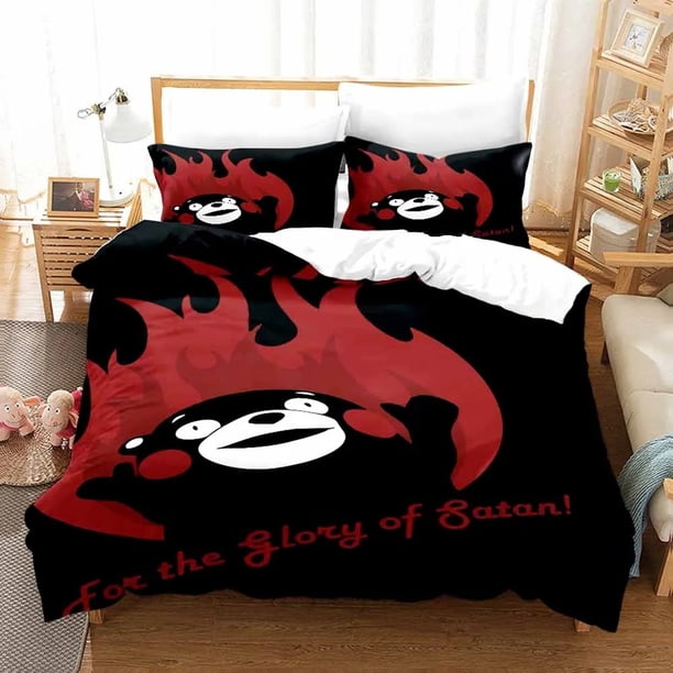 KawaiiComics Kumamon Bedding Set Double Duvet Cover Comforter Pillowcase Boys Girls Adults Bedroom