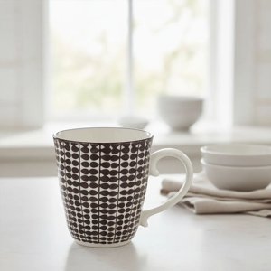 Bric - Set 4 Taza O Mug De Porcelana Blanco Y Negro