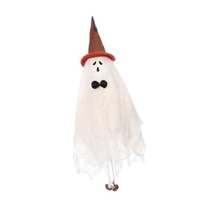 Magideal - Fantasma Colgante De Halloween, Decoración De Halloween, Adorno De Campana De Viento, Colgante De Halloween, Carillón De Viento Para Fiesta, Puerta De Sombrero Naranja