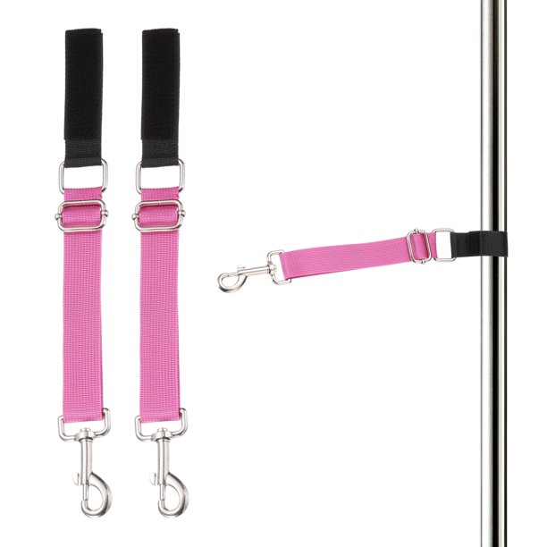 Uxcell Bucle de Aseo para Perros, Arnés de Aseo para Mesa con Accesorios Ajustables, Extensor Seguro y Estable para Baño, Correas de Restricción (Magenta, 2 Piezas)