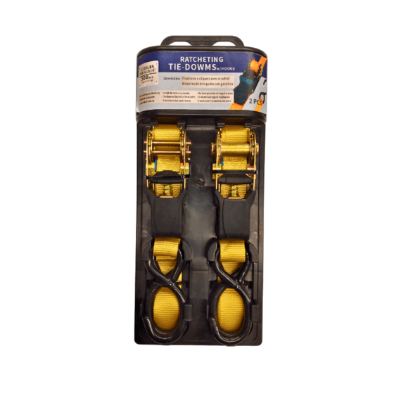 Set 2 Eslingas de Amarre con Tensor y Gancho 25MM X 5MT