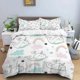 thumbnail image 1 of Cartoon Pink Animals HD Print Bedding Set，boy King Size Bedding Set，girl's Bed Double Bed Duvet Covers Pillowcase Bedding Set, 1 of 5