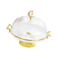 Magideal - Soporte Para Pasteles, Soporte De Exhibición De Mesa Con Tapa, Plato Para Servir Exhibición De Repostería, Plato Para Pastel Para Postre De Magdalenas M Claro