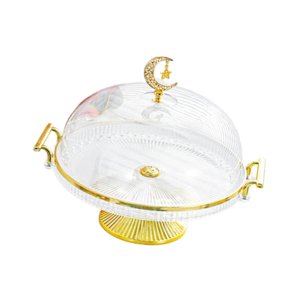 Magideal - Soporte Para Pasteles, Soporte De Exhibición De Mesa Con Tapa, Plato Para Servir Exhibición De Repostería, Plato Para Pastel Para Postre De Magdalenas M Claro