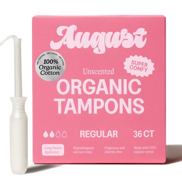 Tampones August Regular Paquete de 36 Algodón Orgánico Largo