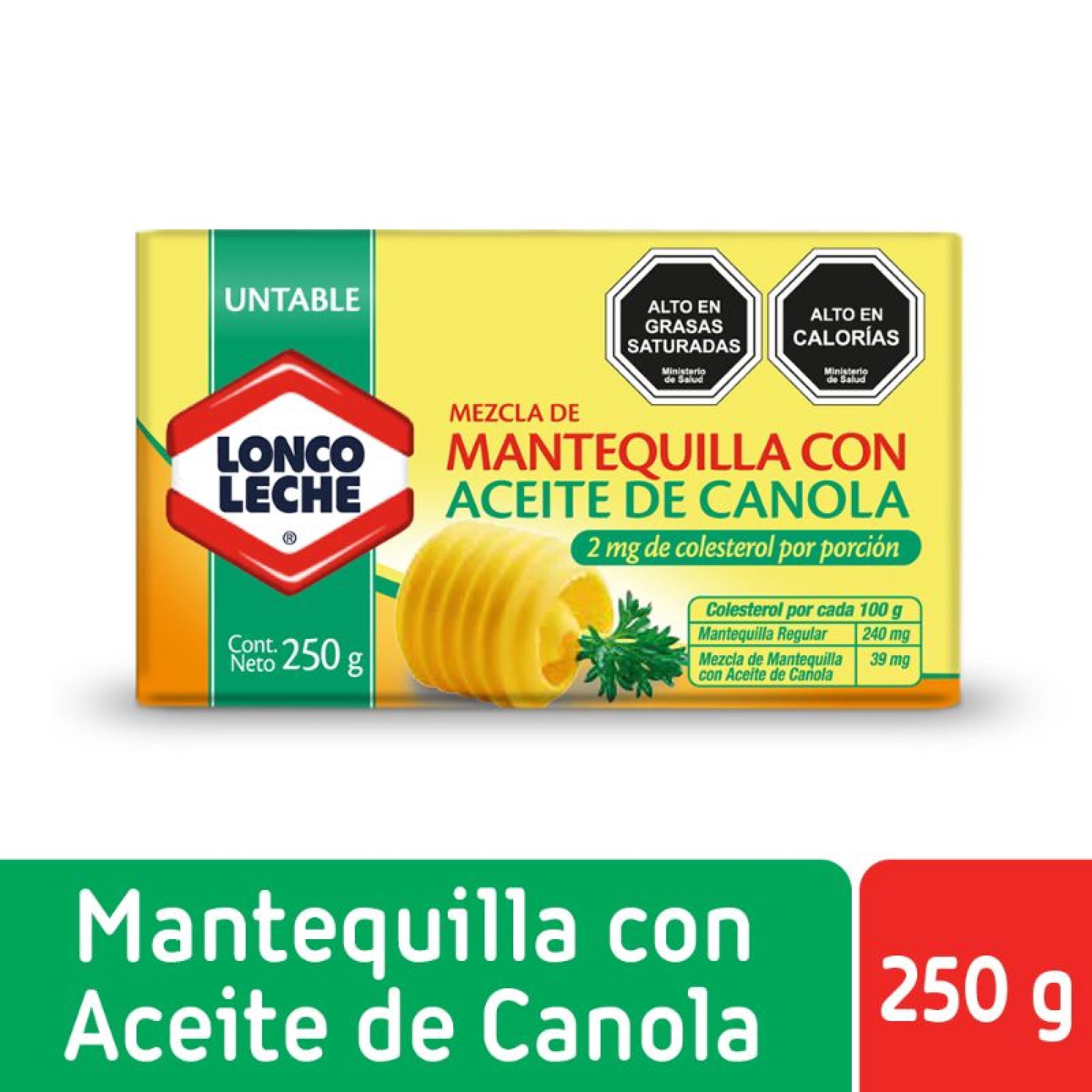 Mantequilla Tradicional Reducida En Colesterol 250 g Loncoleche