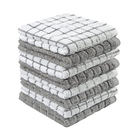 Paños de cocina Bumble Premium de algodón gris, 30 x 30 cm, 405 g/m², paquete de 8