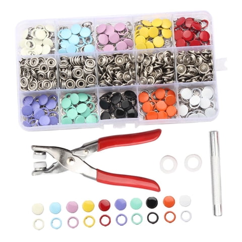 Magideal - Botones A Presión De Metal, Herramienta De Cierre A Presión Con Caja De Almacenamiento, 9,5Mm, 10 Colores, Botones Multifunción Para Manualidades Diy,