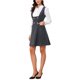 thumbnail image 4 of INSPIRE CHIC Vestido Pichi para Mujer A-Line Doble Botonadura Peto Tirantes S Gris Oscuro, 4 of 6