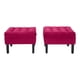 thumbnail image 1 of Set Poufs Wood 2 Cuerpos Felpa Burdeo, 1 of 6