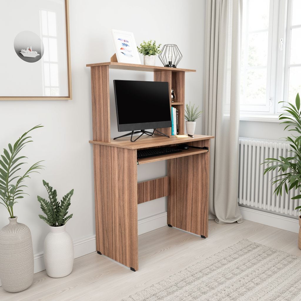 Tuhome - Escritorio Recto Dolan 124,7x80x42,0 Cm Avellana