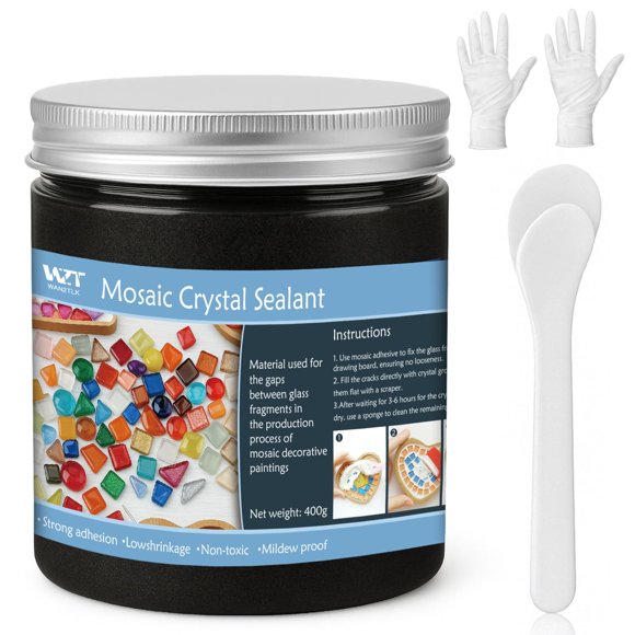 Lechada WAN2TLK Cristal Mosaico 400 g Negro sin Agua