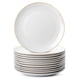 thumbnail image 1 of Platos de cena Brew To A Tea 27 cm con borde dorado, paquete de 12, 1 of 8