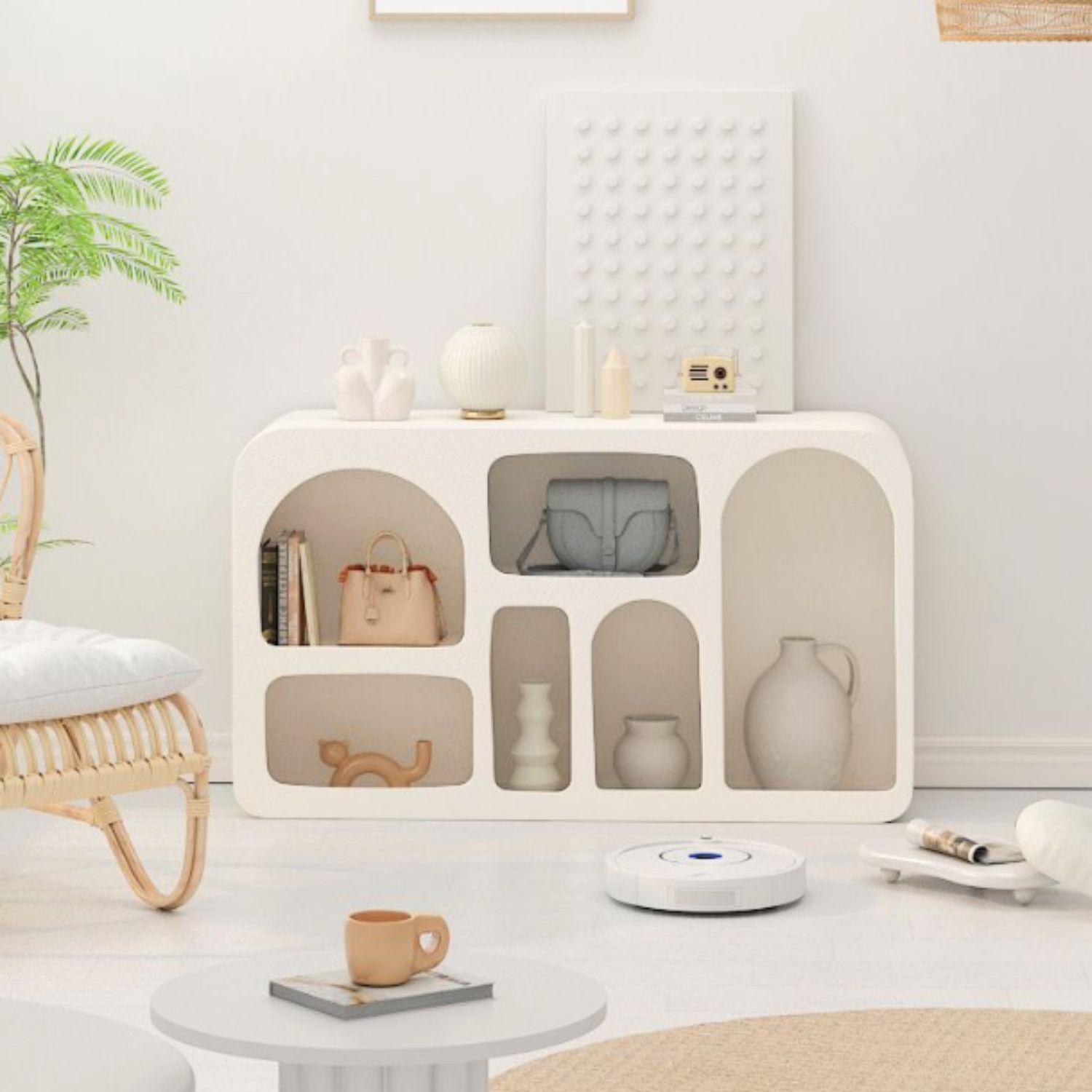 Santú Home & Deco - Aparador Organizador Geométrico Bogen Marfil Mediano