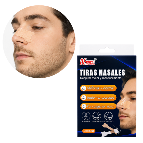 Pack 6 Tiras Nasales Antirronquidos Respira Mejor Congestión