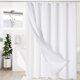 thumbnail image 1 of Juego de cortinas de ducha Craidlela 3 en 1 con forma de gofre blanco, 180 x 180 cm, 1 of 7