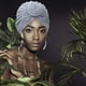 thumbnail image 3 of piezas de turbante africano con nudo floral para mujer, gorro preatado, 3 of 8