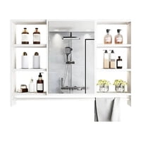 Crusec - Mueble Organizador De Baño 90X12X70 Cm Con Espejo 6 Niveles