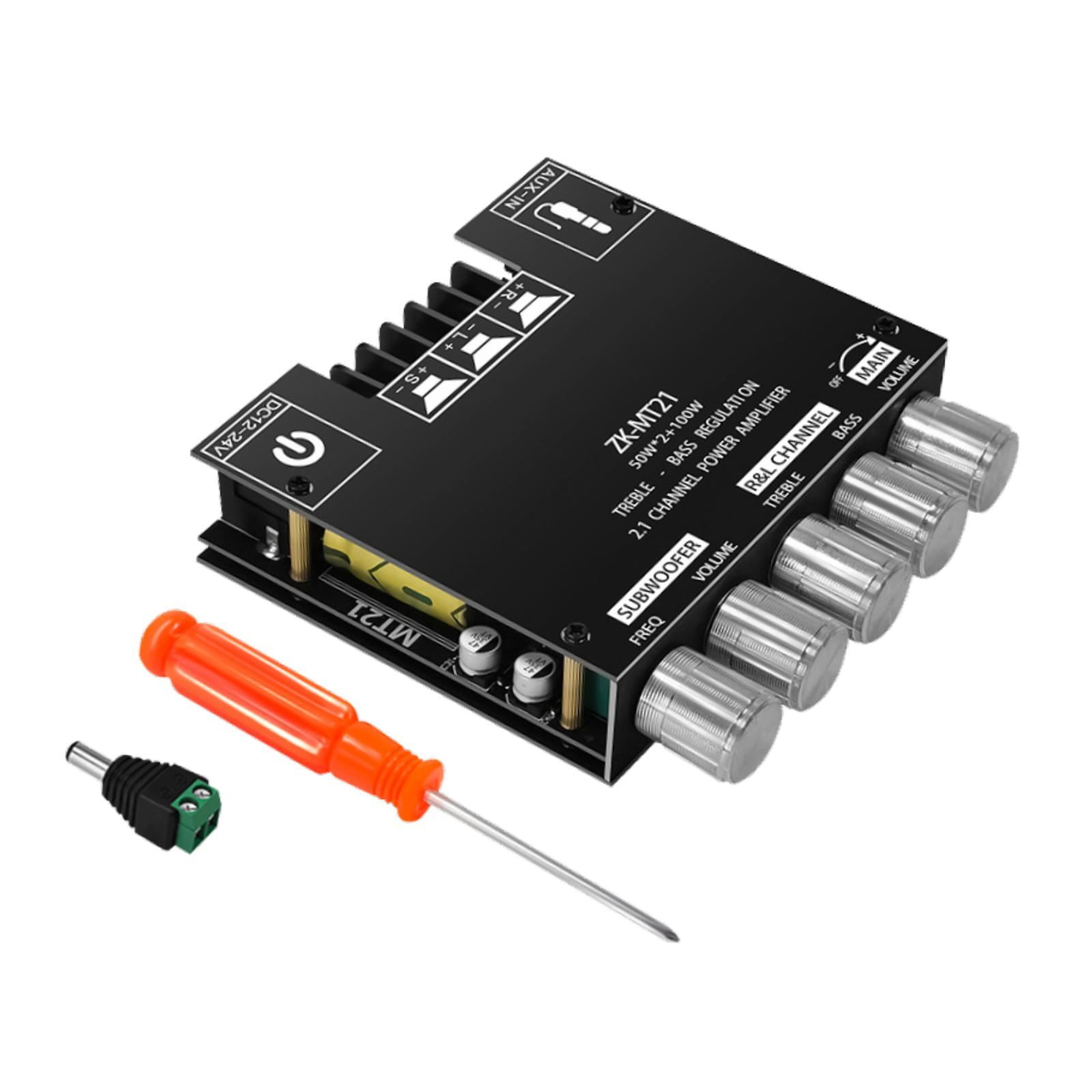 Magideal - Placa Amplificadora Digital De 2.1 Canales, Portátil, Con Entradas Auxiliares Y Protección Contra Sobrecalentamiento, Subwoofer Estéreo Para Casa, Esc