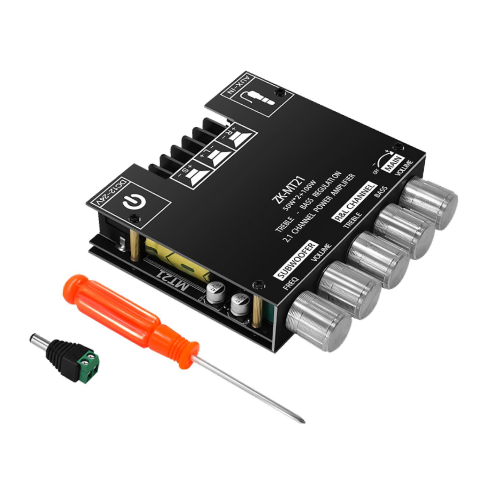 Magideal - Placa Amplificadora Digital De 2.1 Canales, Portátil, Con Entradas Auxiliares Y Protección Contra Sobrecalentamiento, Subwoofer Estéreo Para Casa, Esc