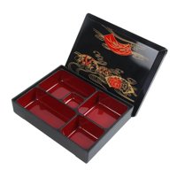 Magideal - Caja Bento Japonesa, Contenedor De Alimentos, 5 Compartimentos, Con Tapa, Bandeja Tradicional Para Sushi, Bandeja Para Servir En Restaurantes, Oficina S