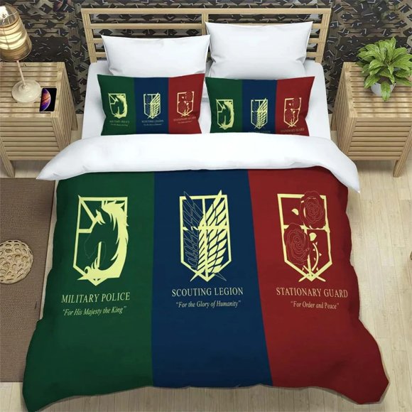 Attack on Titan Printed polyester bedding bedding set Quilt cover pillowcase soft and comfortable CustomizableBed Sheets