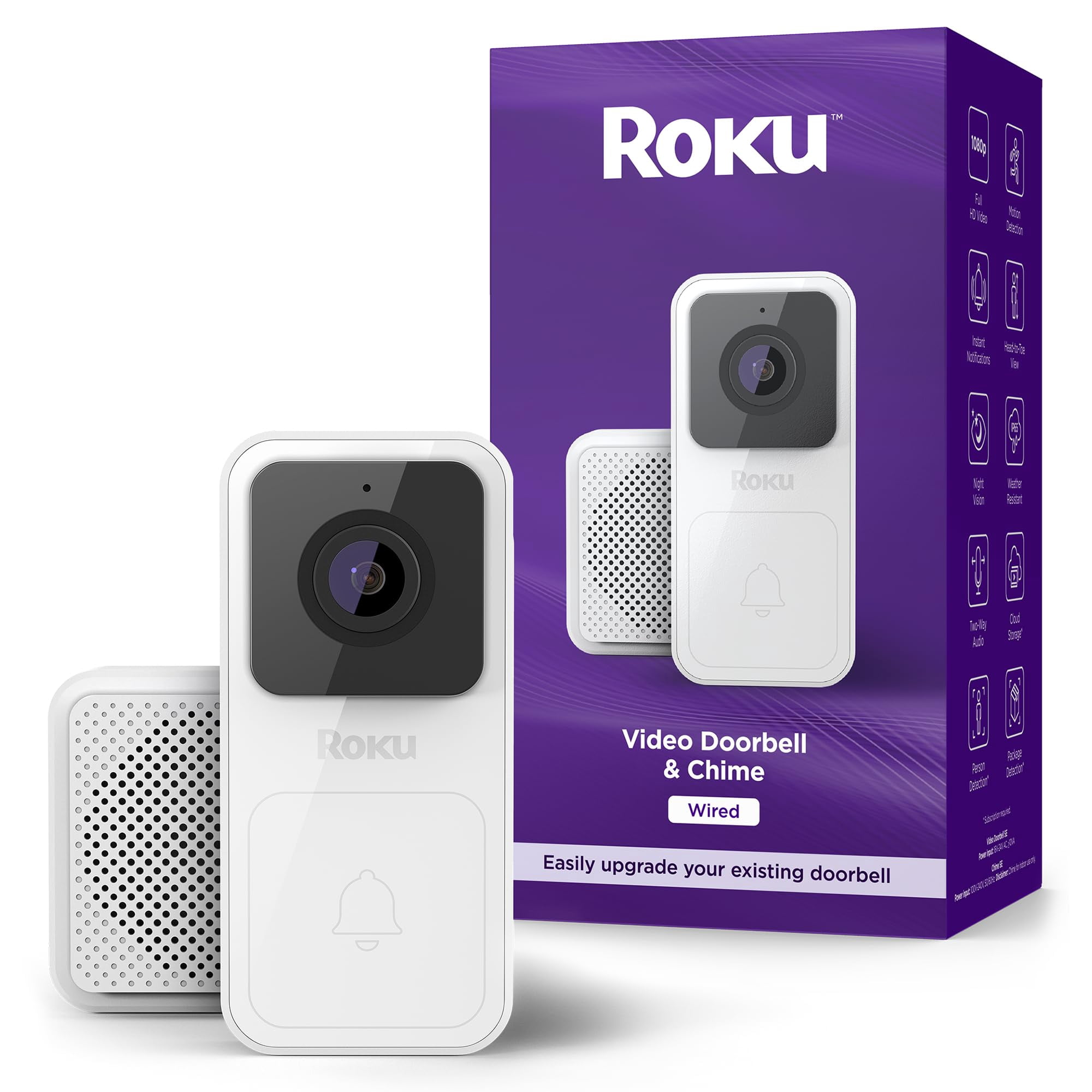 Timbre Con Vídeo Roku Smart Home 1080p Hd Vision Night Vision